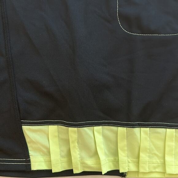 Antigua Golf Pleated Athletic Skort Black Yellow w Pockets Size L - Picture 11 of 11